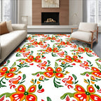Vibrant Floral Butterfly Pattern Design Rug