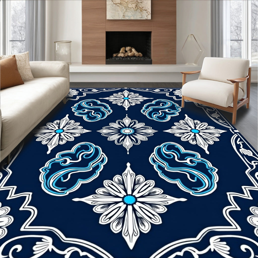 Classic Floral Inlay Pattern Rug