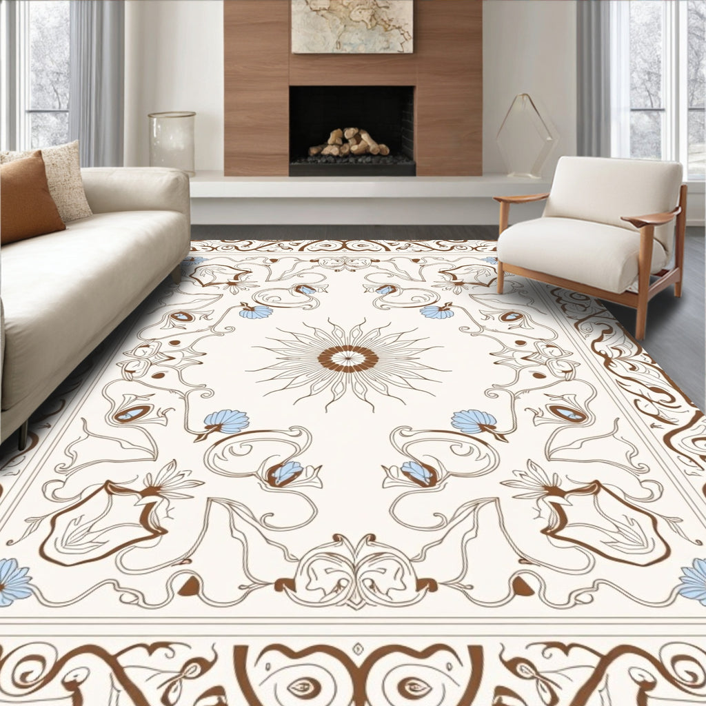 Art Nouveau Floral Swirls Rug