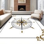 Antique Compass Rose Tile Design Rug