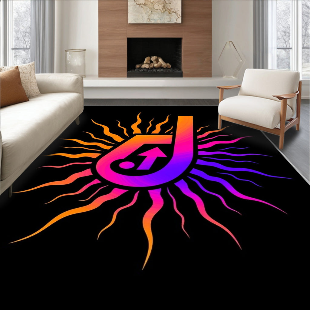 Radiant Gradient Sun Arrow Design Rug