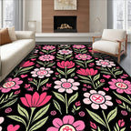Floral Heart Meadow Pattern Rug