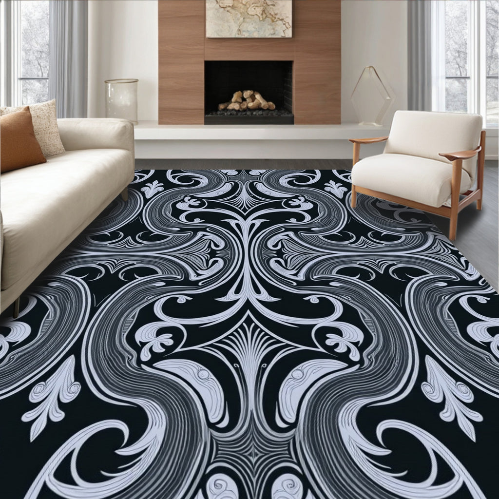 Intricate Swirling Floral Pattern Harmony Rug