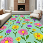 Colorful Daisy Pattern Design Rug