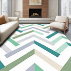 Herringbone Zigzag Patterned Geometric Rug