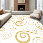 Gold Swirl Pattern Delightful Vines Rug