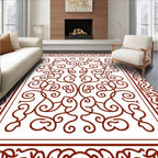 Classic Swirl Floral Bordered Design Rug