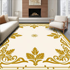 Golden Floral Vintage Border Design Rug