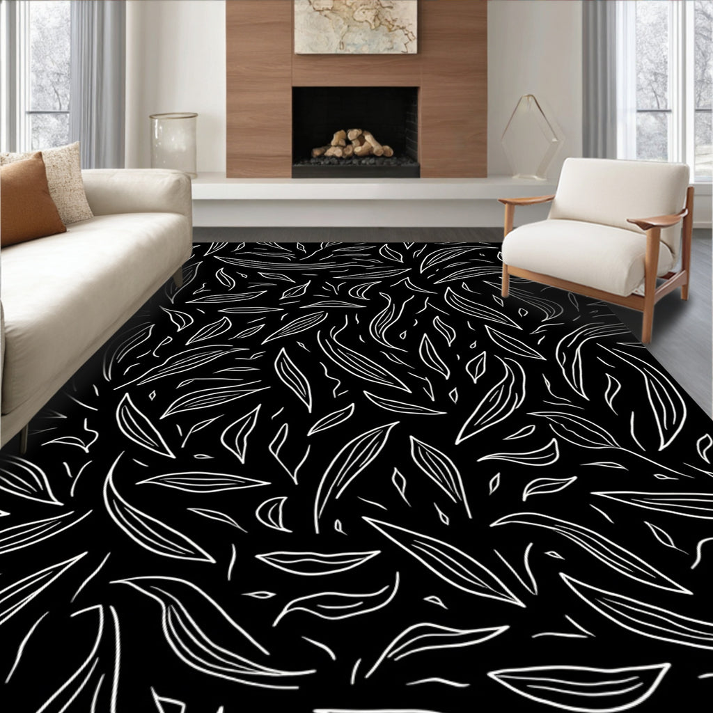 Organic Leaf Pattern Textile Design Rug