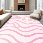 Soft Pink Wavy Line Design Rug