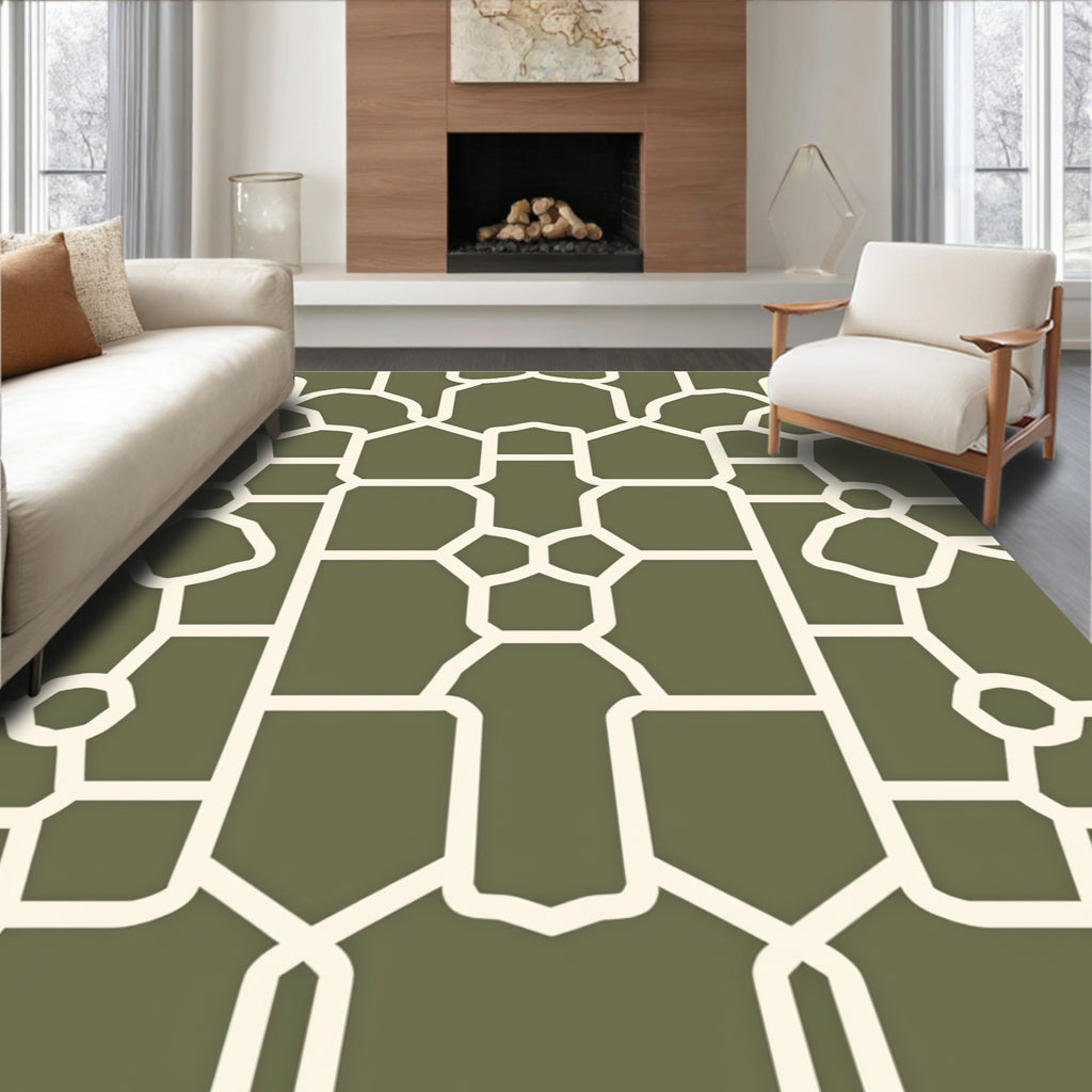 Geometric Lattice Pattern Rug