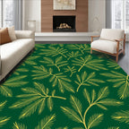 Emerald Golden Leaf Branches Rug