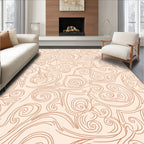 Swirly Stylized Line Art Rug
