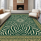 Ornate Floral Swirl Pattern Design Rug