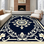 Ornate Floral and Geometric Scrollwork Design Rug