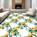 Golden Bell Green Foliage Repeating Pattern Rug