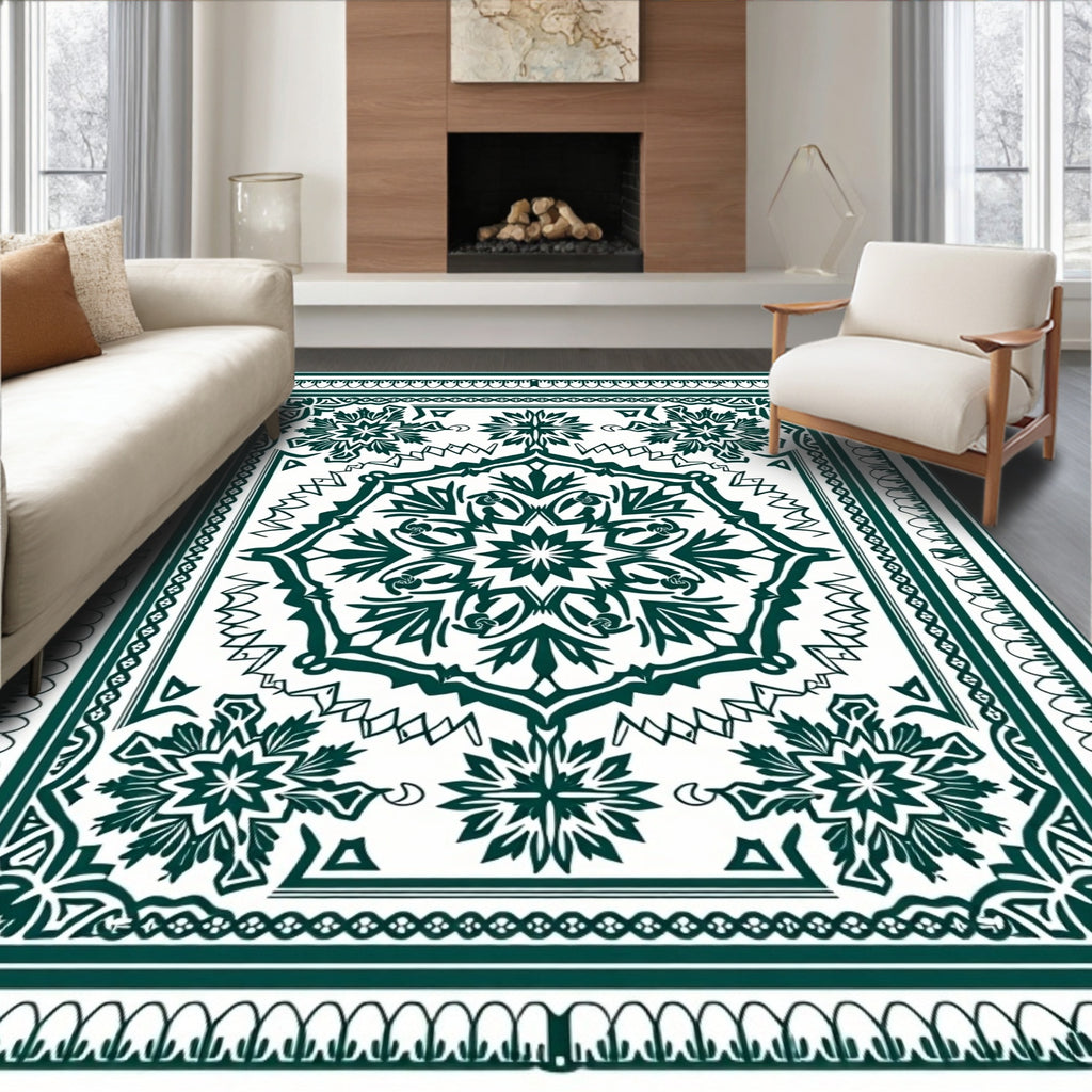 Intricate Floral Mandala Pattern Rug