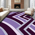 Purple Geometric Arc and Line Rug
