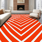Bold White Lines Geometric Rug