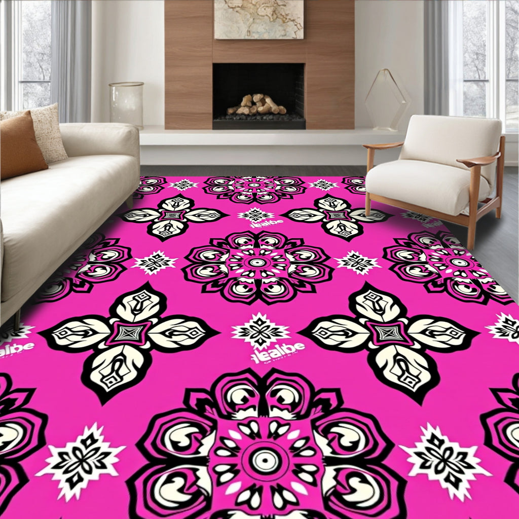 Vibrant Floral Medallion Pattern Rug