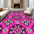 Vibrant Floral Medallion Pattern Rug