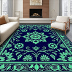 Intricate Floral Medallion Design Rug