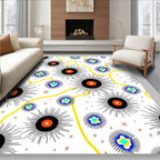 Vibrant Starburst And Blossom Design Rug