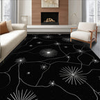 Celestial Starburst Organic Whimsical Design Rug