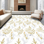 Golden Fern Botanical Watercolor Rug