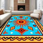Vibrant Geometric Sun Motif Rug