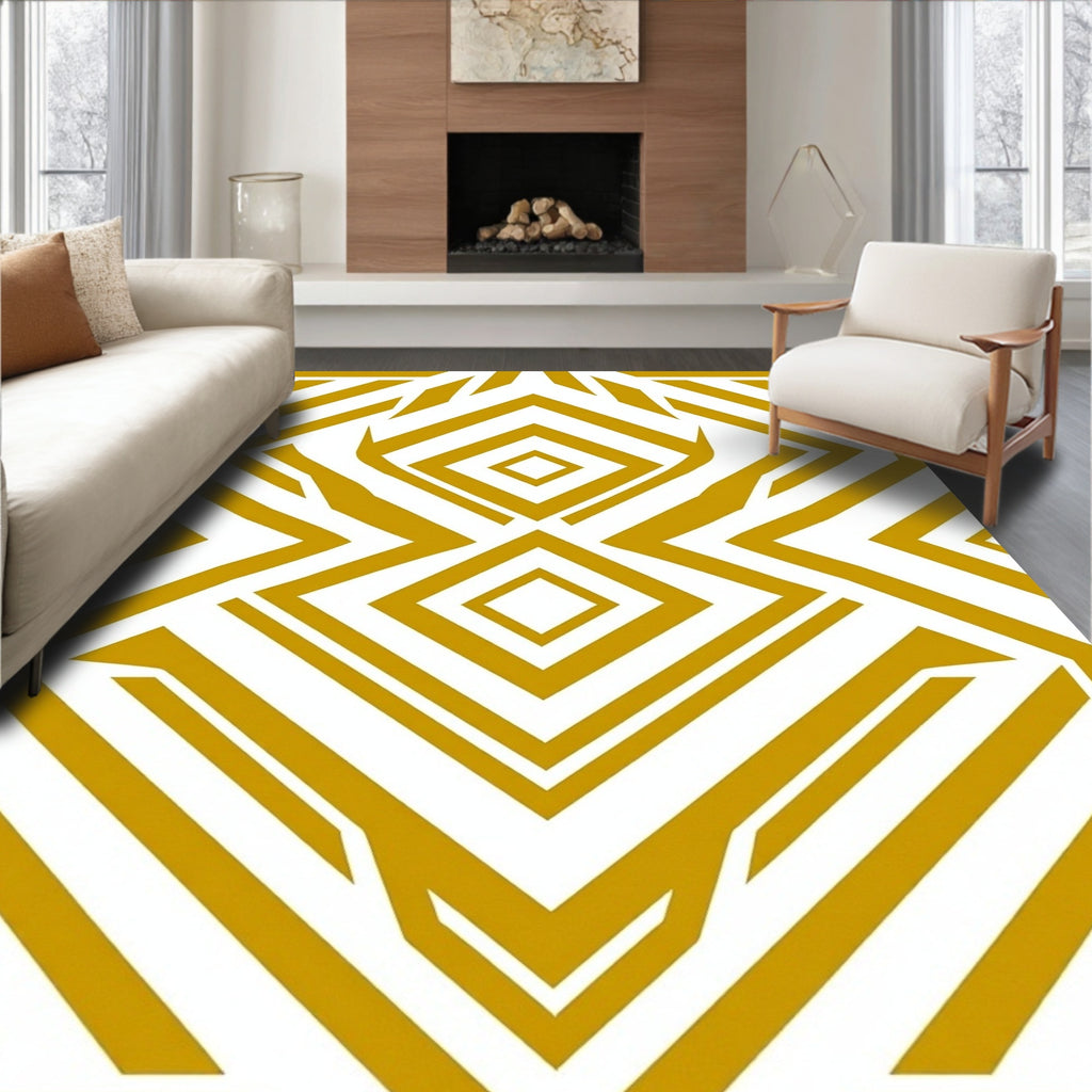 Bold Geometric Diamond Pattern Rug