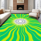 Radiating Sunburst Waves Design Rug