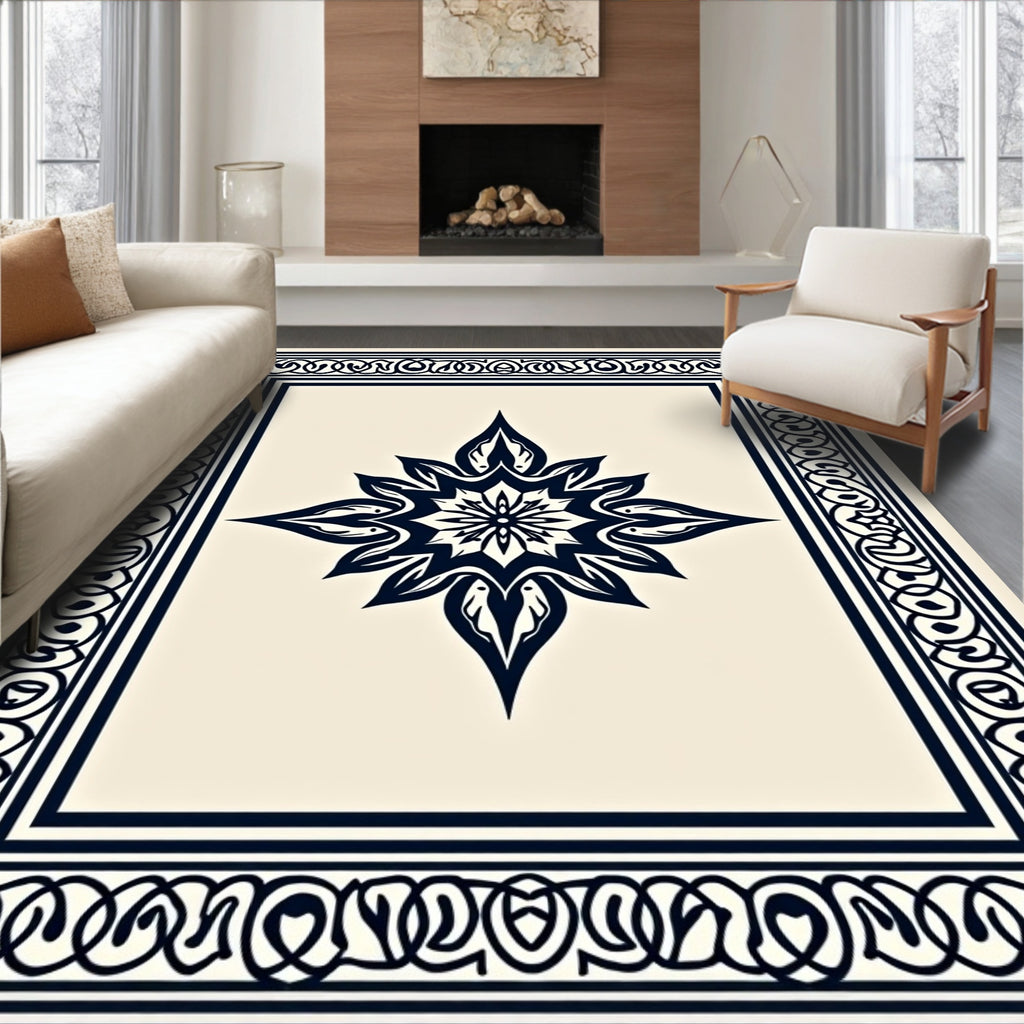 Intricate Starburst Decorative Pattern Rug