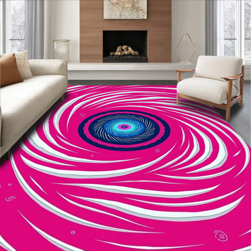 Vibrant Swirl Abstract Design Rug