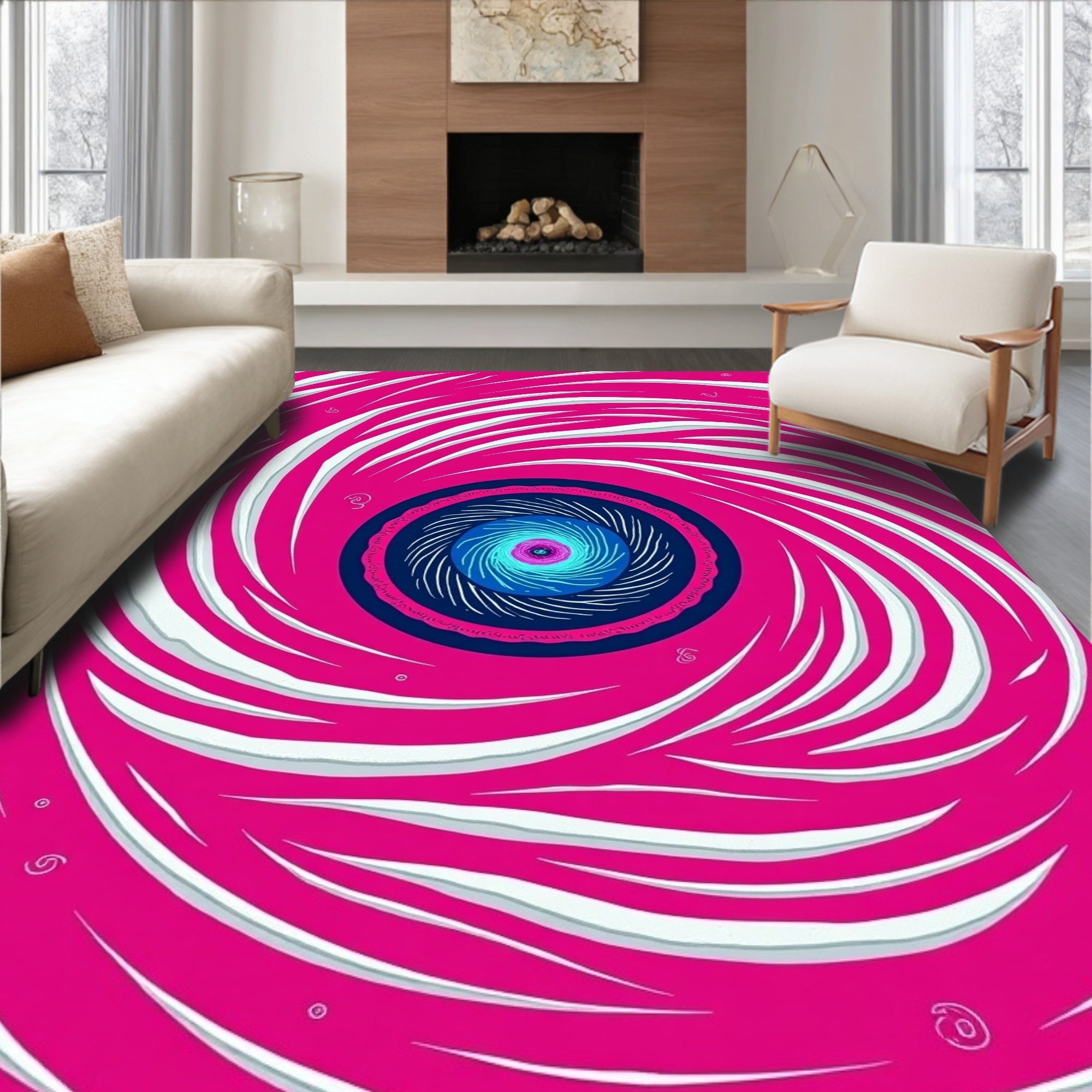 Vibrant Swirl Abstract Design Rug