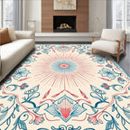 Vintage Floral Sunburst Pattern Rug