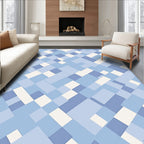 Modern Abstract Geometric Blue Shades Rug