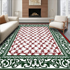 Trellis Border Floral Medallion Design Rug