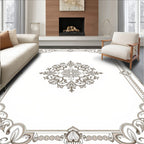 Ornate Floral Scrollwork Border Design Rug