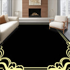 Ornate Gold Art Deco Border Design Rug