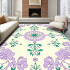 Elegant Lavender Floral Mandala Design Rug