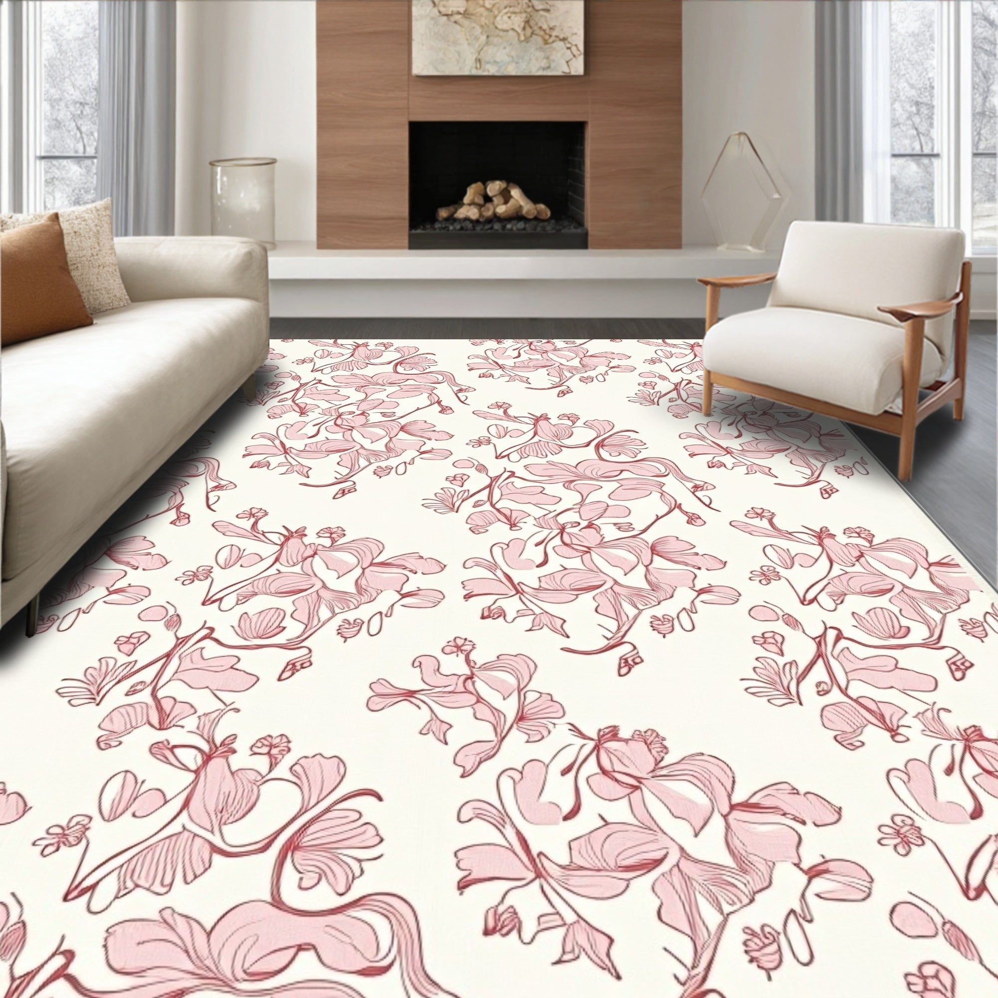 Delicate Floral Pattern Delight Rug
