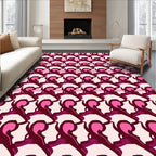 Ornate Pink Swirl Pattern Design Rug