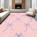 Pink Lavender Bow Motif Rug