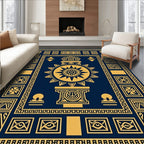 Ancient Sun Gold Blue Pattern Rug