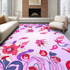 Floral Swirls And Petals Design Rug