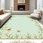 Floral Butterfly Meadow Light Blue Rug