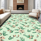 Pastel Floral Botanical Pattern Rug