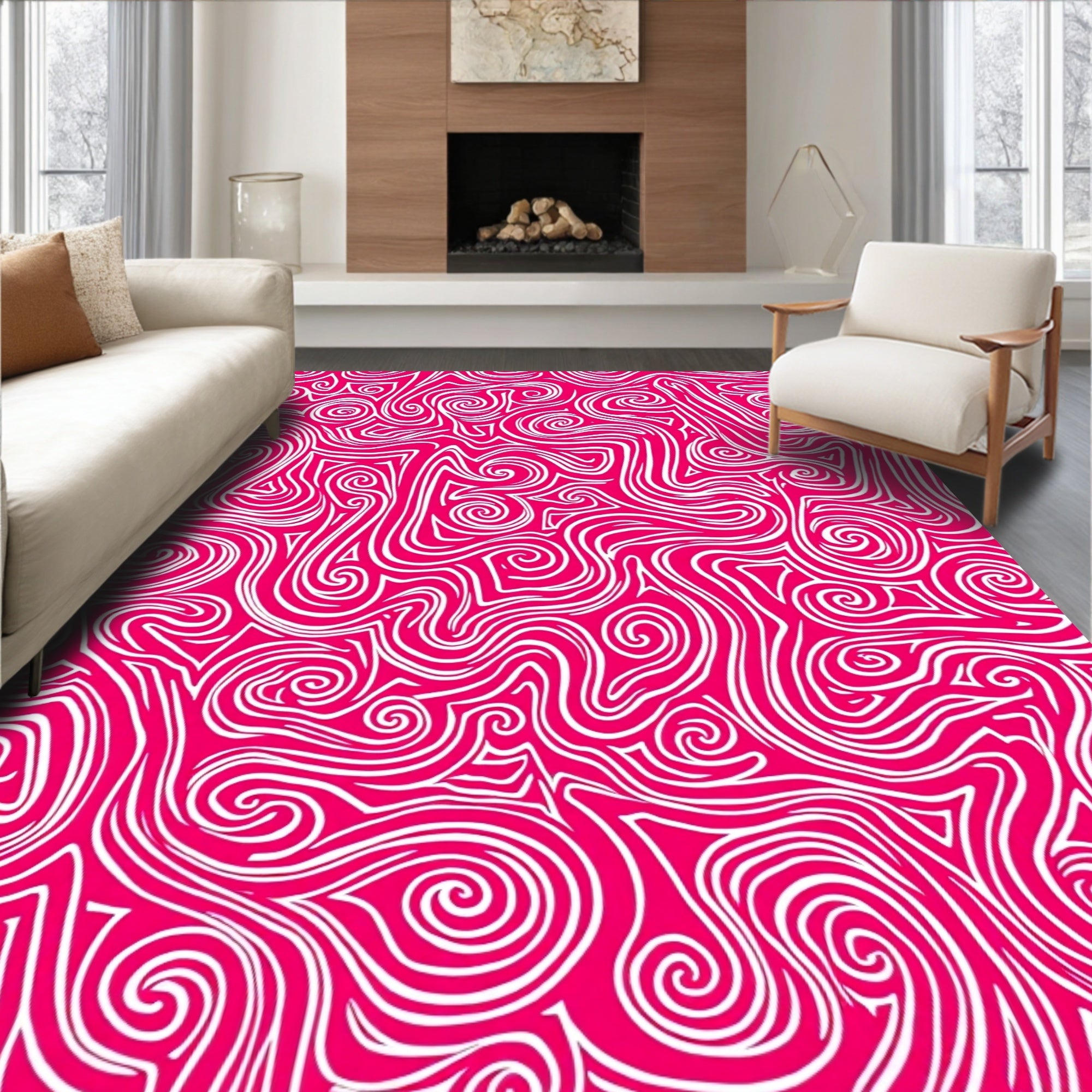 Abstract Swirl Pattern Design Rug