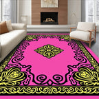 Ornate Scrollwork Floral Design Rug